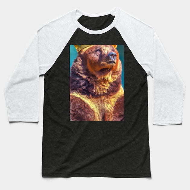 Bear with Crown Baseball T-Shirt by maxcode